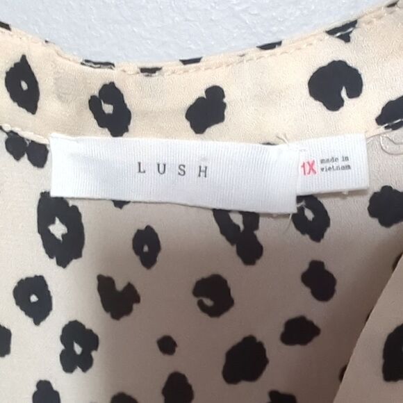 Lush Cream and Black Three Quarter Length Sleeves Blouse - Picture 4 of 6